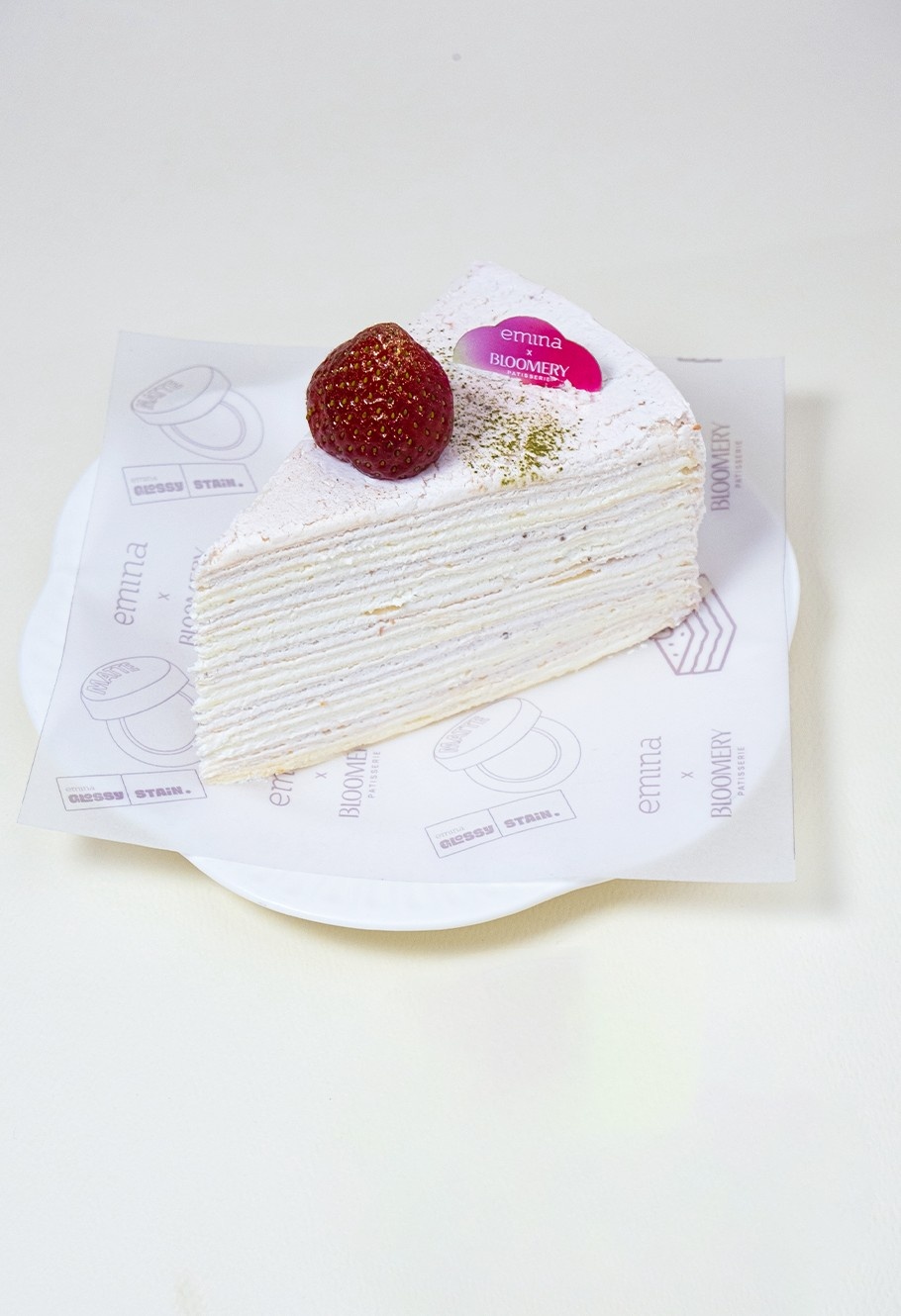 Slice Strawberry Cheesecake Mille Crepes